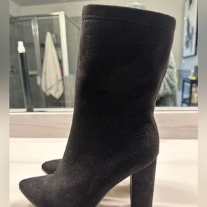 Black suede ankle booties